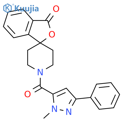 1'-(1-methyl-3-phenyl-1H-pyrazole-5-carbonyl)-3H-spiro2-benzofuran-1,4'-piperidine-3-one structure