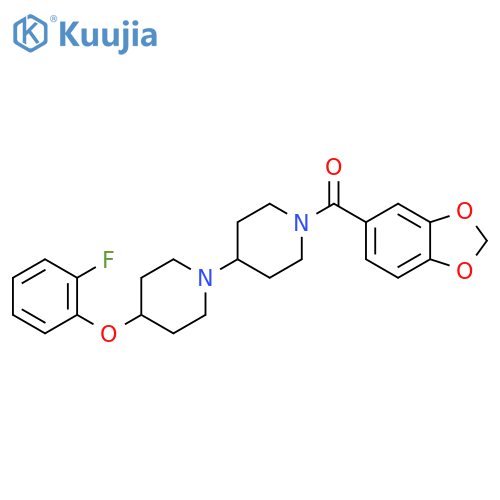 1'-(2H-1,3-benzodioxole-5-carbonyl)-4-(2-fluorophenoxy)-1,4'-bipiperidine structure