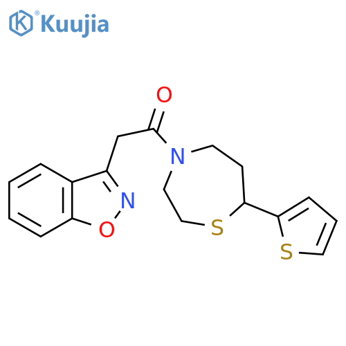 2-(1,2-benzoxazol-3-yl)-1-[7-(thiophen-2-yl)-1,4-thiazepan-4-yl]ethan-1-one structure