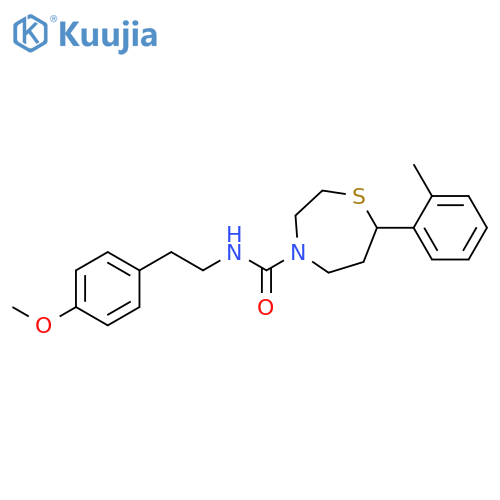 N-[2-(4-methoxyphenyl)ethyl]-7-(2-methylphenyl)-1,4-thiazepane-4-carboxamide structure