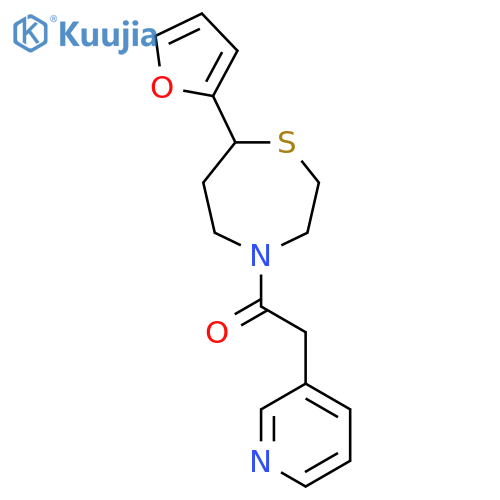 1-[7-(furan-2-yl)-1,4-thiazepan-4-yl]-2-(pyridin-3-yl)ethan-1-one structure