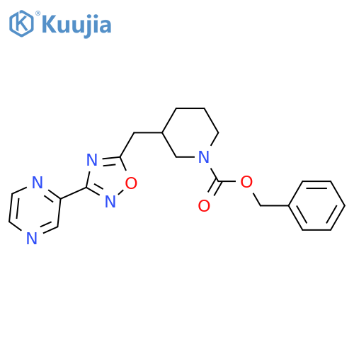 benzyl 3-{[3-(pyrazin-2-yl)-1,2,4-oxadiazol-5-yl]methyl}piperidine-1-carboxylate structure