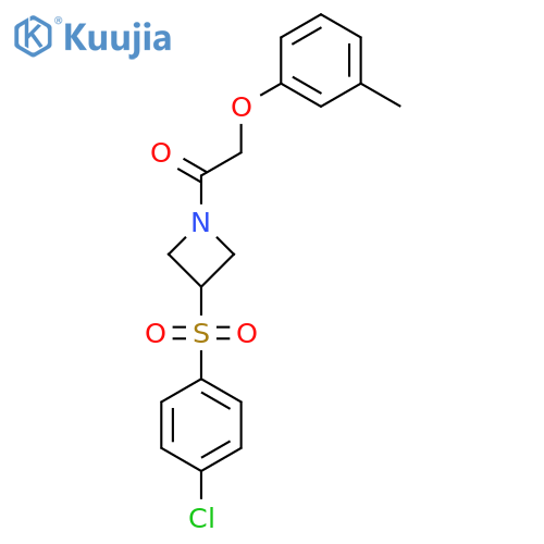 1-3-(4-chlorobenzenesulfonyl)azetidin-1-yl-2-(3-methylphenoxy)ethan-1-one structure