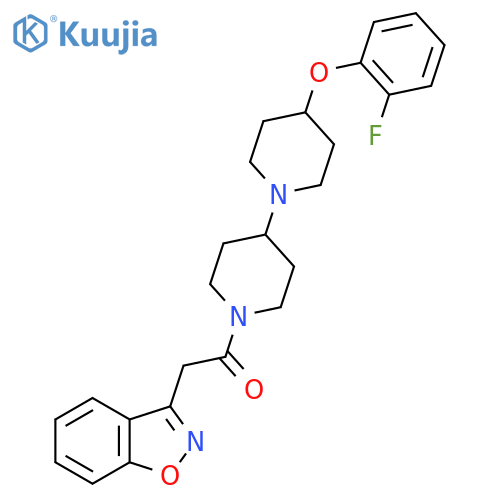 2-(1,2-benzoxazol-3-yl)-1-4-(2-fluorophenoxy)-1,4'-bipiperidine-1'-ylethan-1-one structure