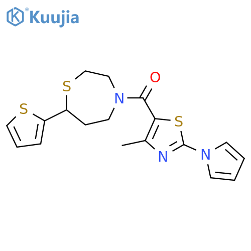 4-[4-methyl-2-(1H-pyrrol-1-yl)-1,3-thiazole-5-carbonyl]-7-(thiophen-2-yl)-1,4-thiazepane structure