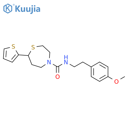 N-[2-(4-methoxyphenyl)ethyl]-7-(thiophen-2-yl)-1,4-thiazepane-4-carboxamide structure