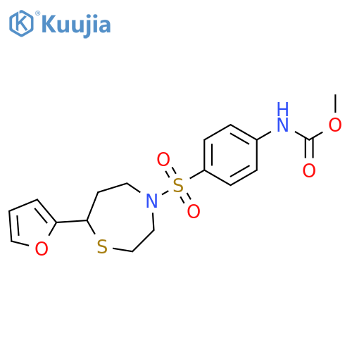 methyl N-(4-{[7-(furan-2-yl)-1,4-thiazepan-4-yl]sulfonyl}phenyl)carbamate structure