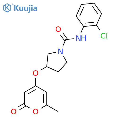 N-(2-chlorophenyl)-3-((6-methyl-2-oxo-2H-pyran-4-yl)oxy)pyrrolidine-1-carboxamide structure
