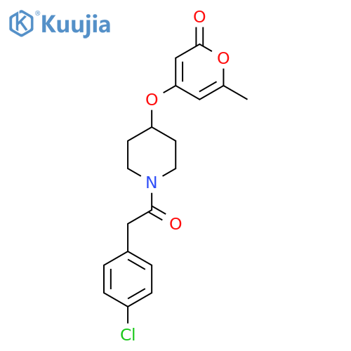 4-((1-(2-(4-chlorophenyl)acetyl)piperidin-4-yl)oxy)-6-methyl-2H-pyran-2-one structure