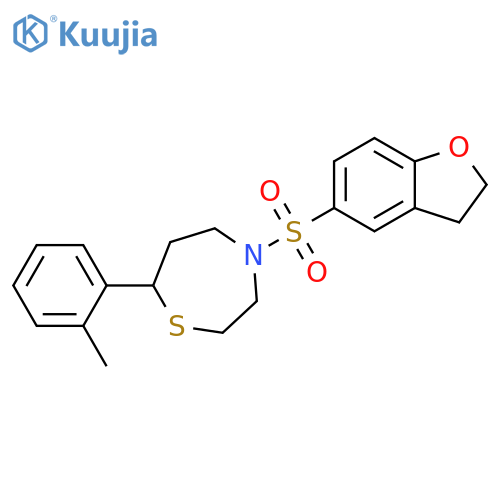 4-(2,3-dihydro-1-benzofuran-5-sulfonyl)-7-(2-methylphenyl)-1,4-thiazepane structure