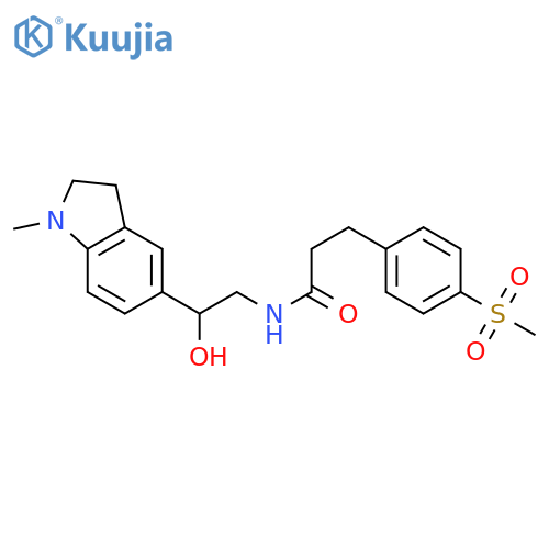N-[2-hydroxy-2-(1-methyl-2,3-dihydro-1H-indol-5-yl)ethyl]-3-(4-methanesulfonylphenyl)propanamide structure
