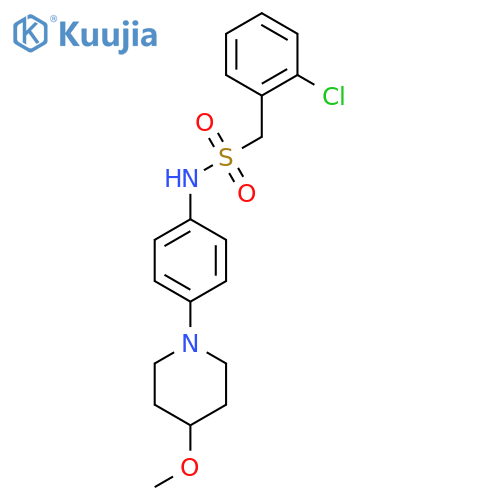 1-(2-chlorophenyl)-N-4-(4-methoxypiperidin-1-yl)phenylmethanesulfonamide structure