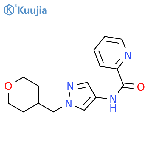 N-[1-(oxan-4-ylmethyl)pyrazol-4-yl]pyridine-2-carboxamide structure
