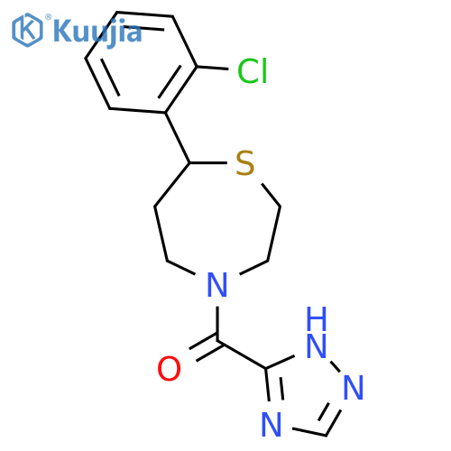 7-(2-chlorophenyl)-4-(1H-1,2,4-triazole-5-carbonyl)-1,4-thiazepane structure