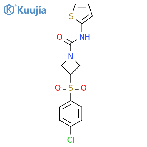 3-(4-chlorobenzenesulfonyl)-N-(thiophen-2-yl)azetidine-1-carboxamide structure