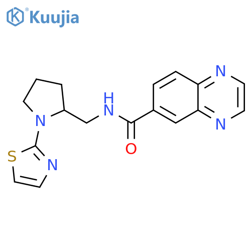 N-{1-(1,3-thiazol-2-yl)pyrrolidin-2-ylmethyl}quinoxaline-6-carboxamide structure