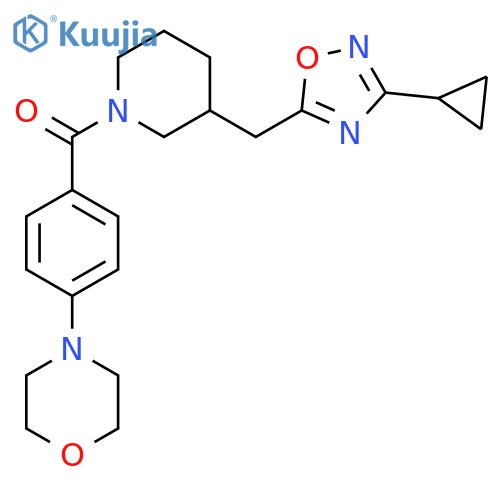 4-(4-{3-[(3-cyclopropyl-1,2,4-oxadiazol-5-yl)methyl]piperidine-1-carbonyl}phenyl)morpholine structure