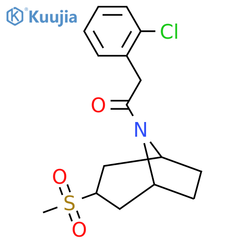 2-(2-chlorophenyl)-1-{3-methanesulfonyl-8-azabicyclo3.2.1octan-8-yl}ethan-1-one structure