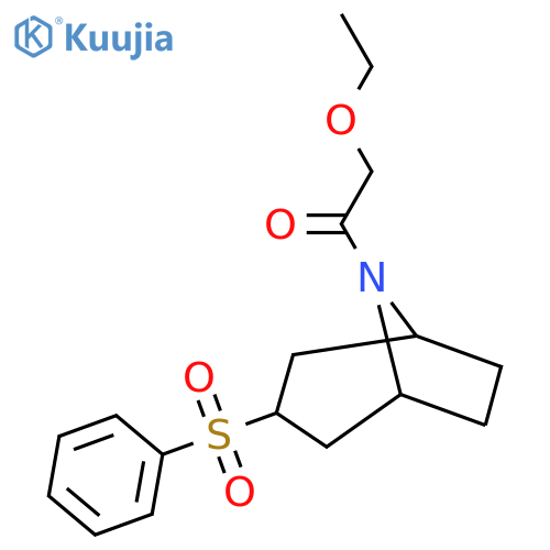 1-3-(benzenesulfonyl)-8-azabicyclo3.2.1octan-8-yl-2-ethoxyethan-1-one structure