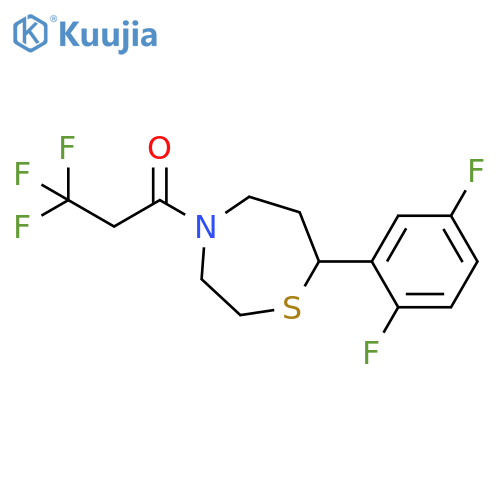 1-[7-(2,5-difluorophenyl)-1,4-thiazepan-4-yl]-3,3,3-trifluoropropan-1-one structure