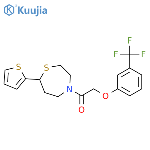 1-[7-(thiophen-2-yl)-1,4-thiazepan-4-yl]-2-[3-(trifluoromethyl)phenoxy]ethan-1-one structure