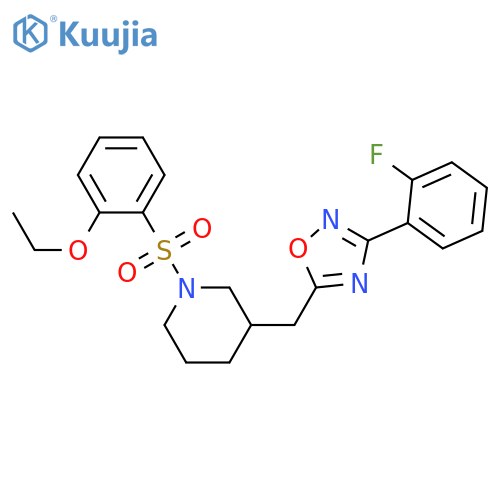 1-(2-ethoxybenzenesulfonyl)-3-{[3-(2-fluorophenyl)-1,2,4-oxadiazol-5-yl]methyl}piperidine structure