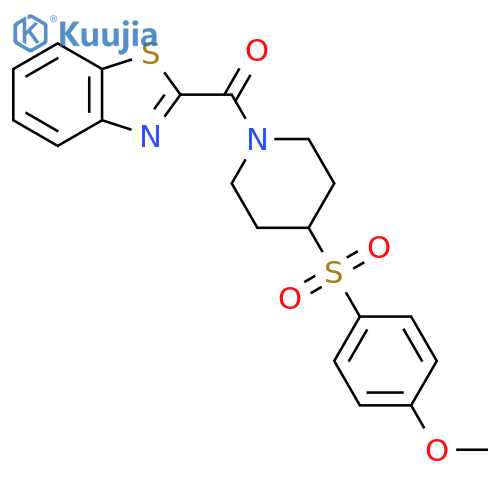 2-4-(4-methoxybenzenesulfonyl)piperidine-1-carbonyl-1,3-benzothiazole structure