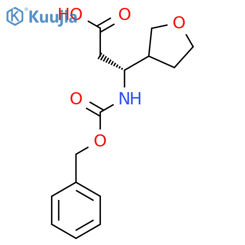 (3R)-3-{(benzyloxy)carbonylamino}-3-(oxolan-3-yl)propanoic acid structure