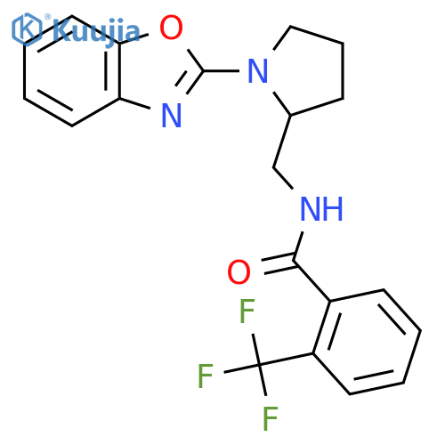 N-{1-(1,3-benzoxazol-2-yl)pyrrolidin-2-ylmethyl}-2-(trifluoromethyl)benzamide structure