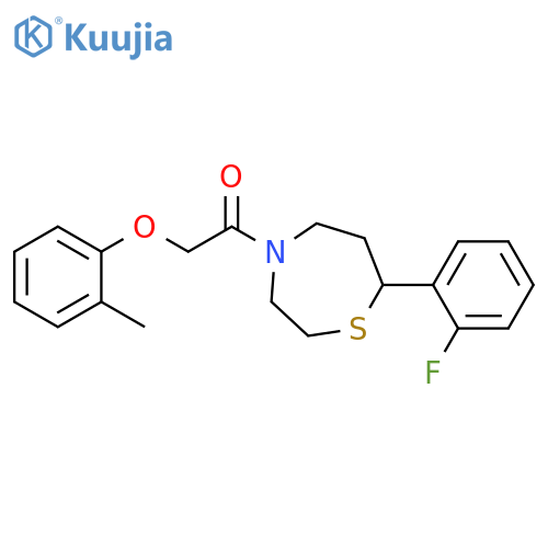 1-[7-(2-fluorophenyl)-1,4-thiazepan-4-yl]-2-(2-methylphenoxy)ethan-1-one structure