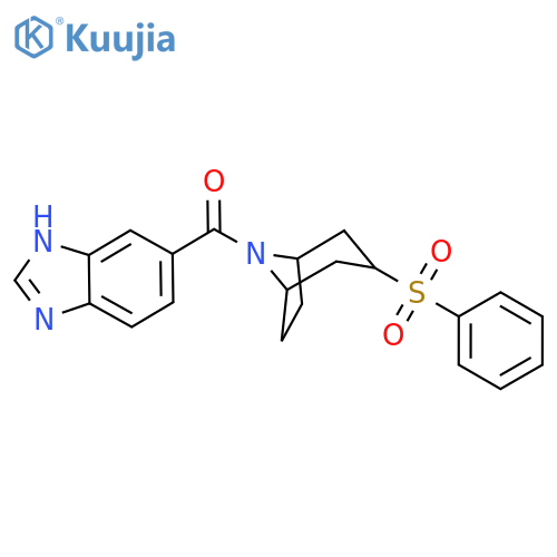5-3-(benzenesulfonyl)-8-azabicyclo3.2.1octane-8-carbonyl-1H-1,3-benzodiazole structure