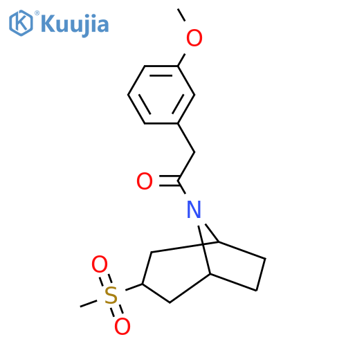 1-{3-methanesulfonyl-8-azabicyclo3.2.1octan-8-yl}-2-(3-methoxyphenyl)ethan-1-one structure