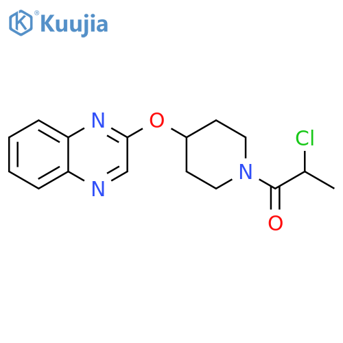 2-Chloro-1-[4-(2-quinoxalinyloxy)-1-piperidinyl]-1-propanone structure