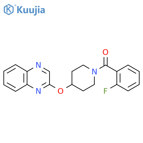 2-{1-(2-fluorobenzoyl)piperidin-4-yloxy}quinoxaline structure