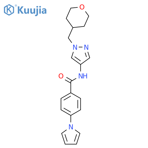 4-(1H-pyrrol-1-yl)-N-(1-((tetrahydro-2H-pyran-4-yl)methyl)-1H-pyrazol-4-yl)benzamide structure
