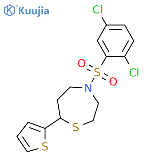 4-(2,5-dichlorobenzenesulfonyl)-7-(thiophen-2-yl)-1,4-thiazepane structure