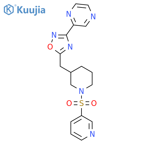 2-(5-{[1-(pyridine-3-sulfonyl)piperidin-3-yl]methyl}-1,2,4-oxadiazol-3-yl)pyrazine structure