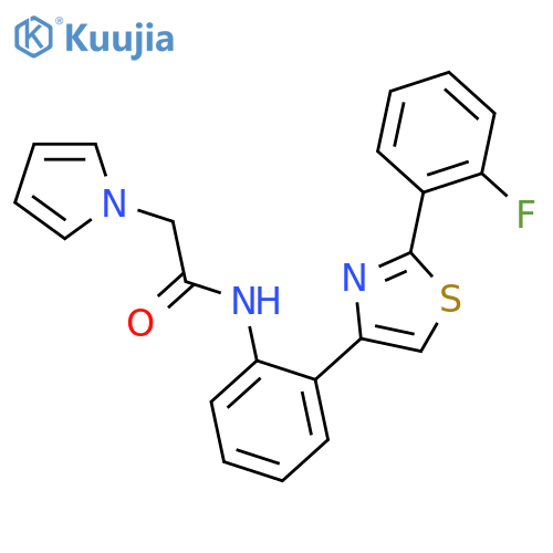 N-(2-(2-(2-fluorophenyl)thiazol-4-yl)phenyl)-2-(1H-pyrrol-1-yl)acetamide structure