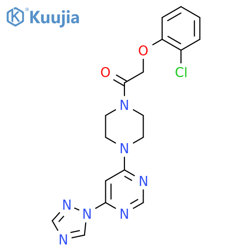 1-(4-(6-(1H-1,2,4-triazol-1-yl)pyrimidin-4-yl)piperazin-1-yl)-2-(2-chlorophenoxy)ethanone structure