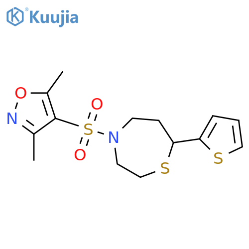 4-[(3,5-dimethyl-1,2-oxazol-4-yl)sulfonyl]-7-(thiophen-2-yl)-1,4-thiazepane structure