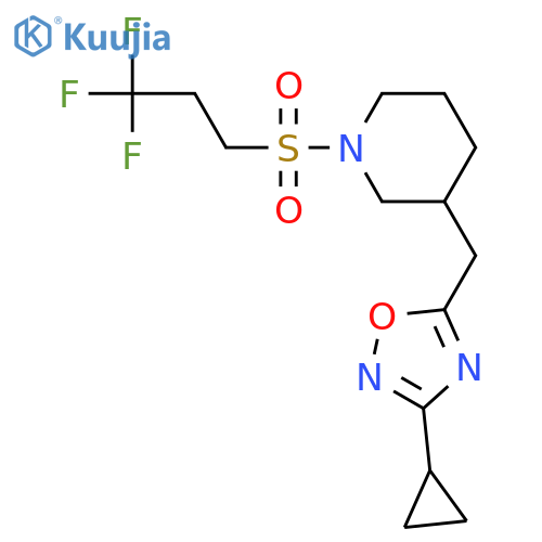 3-[(3-cyclopropyl-1,2,4-oxadiazol-5-yl)methyl]-1-(3,3,3-trifluoropropanesulfonyl)piperidine structure