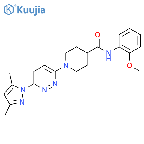1-6-(3,5-dimethyl-1H-pyrazol-1-yl)pyridazin-3-yl-N-(2-methoxyphenyl)piperidine-4-carboxamide structure