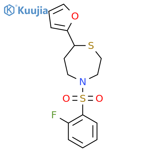4-(2-fluorobenzenesulfonyl)-7-(furan-2-yl)-1,4-thiazepane structure