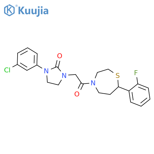 1-(3-chlorophenyl)-3-{2-[7-(2-fluorophenyl)-1,4-thiazepan-4-yl]-2-oxoethyl}imidazolidin-2-one structure