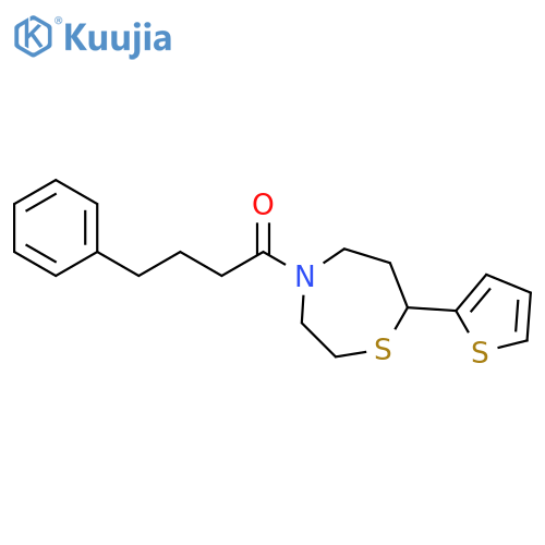 4-phenyl-1-[7-(thiophen-2-yl)-1,4-thiazepan-4-yl]butan-1-one structure