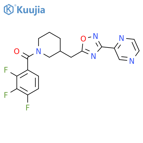 2-(5-{[1-(2,3,4-trifluorobenzoyl)piperidin-3-yl]methyl}-1,2,4-oxadiazol-3-yl)pyrazine structure