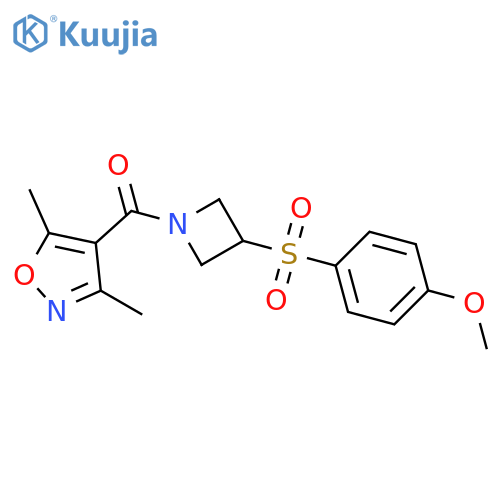 4-[3-(4-methoxybenzenesulfonyl)azetidine-1-carbonyl]-3,5-dimethyl-1,2-oxazole structure