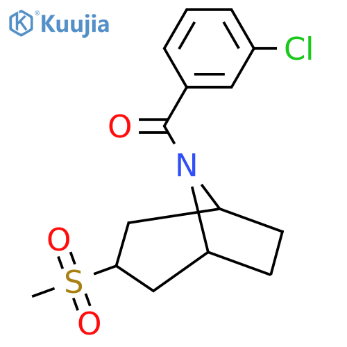 8-(3-chlorobenzoyl)-3-methanesulfonyl-8-azabicyclo3.2.1octane structure
