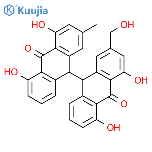 [9,9'-Bianthracene]-10,10'(9H,9'H)-dione,4,4',5,5'-tetrahydroxy-2-(hydroxymethyl)-2'-methyl- structure