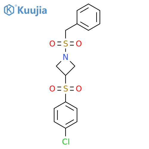 3-(4-chlorobenzenesulfonyl)-1-phenylmethanesulfonylazetidine structure